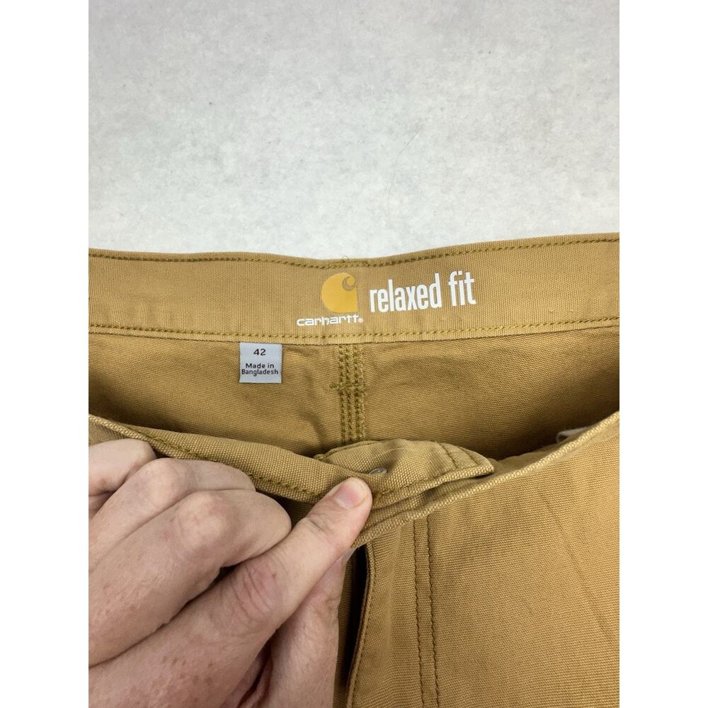 Carhartt Work Shorts Mens 42 Brown 10IN Duck Relaxed Fit Work Wear Outdoor - Picture 2 of 7